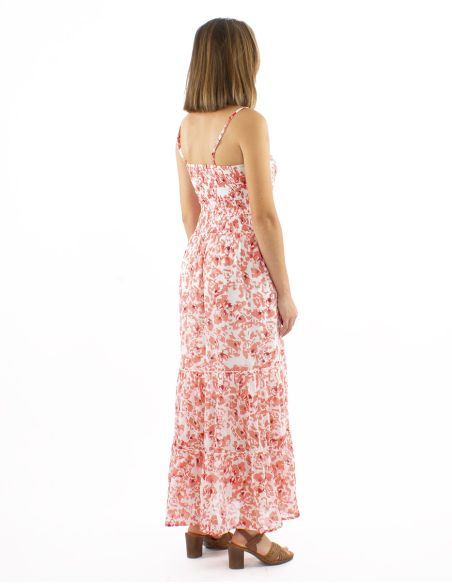 Robe Longue Bretelles Voile Coton Doublee Imprime Bali