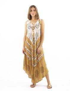 Robe Crepe Viscose Tie And Dye Forme Parapluie