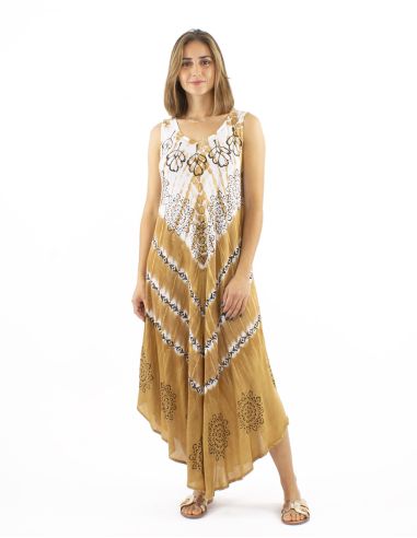 Robe Crepe Viscose Tie And Dye Forme Parapluie