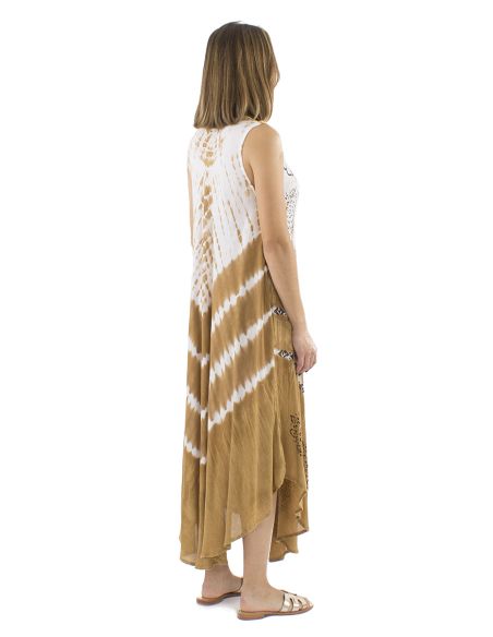 Robe Crepe Viscose Tie And Dye Forme Parapluie