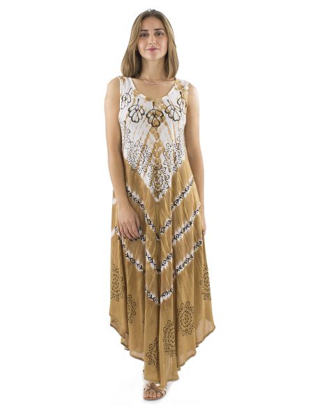 Robe Crepe Viscose Tie And Dye Forme Parapluie