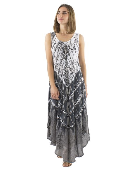 Robe Crepe Viscose Tie And Dye Forme Parapluie