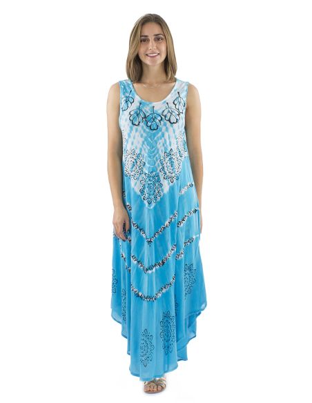 Robe Crepe Viscose Tie And Dye Forme Parapluie