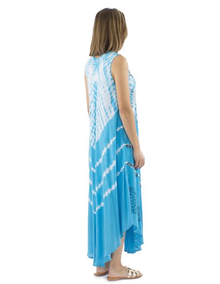 Robe Crepe Viscose Tie And Dye Forme Parapluie