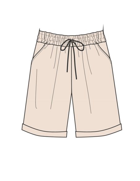 Short 54% Lin 46% Viscose Taille Elastique