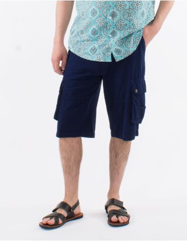 Bermuda Homme Coton Cargo Uni