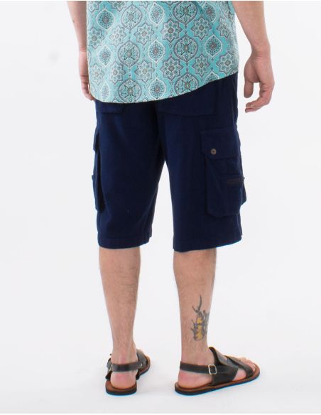 Bermuda Homme Coton Cargo Uni