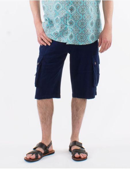 Bermuda Homme Coton Cargo Uni