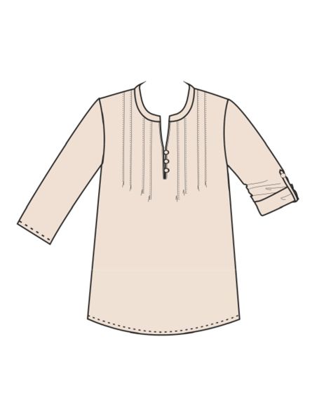 Tunique 54% Lin 46% Viscose Manches Courtes