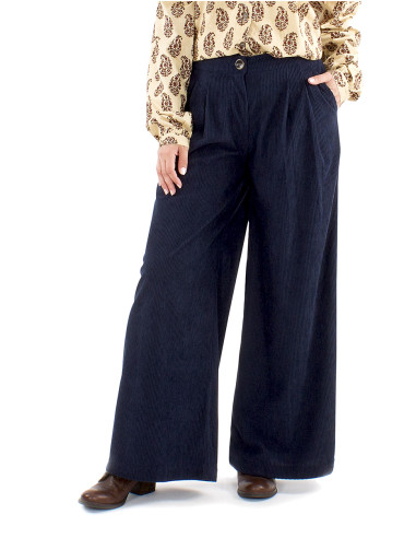 Pantalon velours polyester pli...