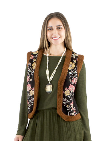 Gilet maille polyester imprimé doublé...